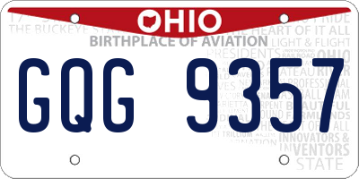 OH license plate GQG9357
