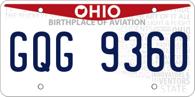 OH license plate GQG9360