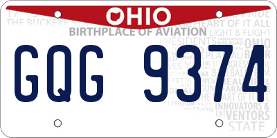 OH license plate GQG9374