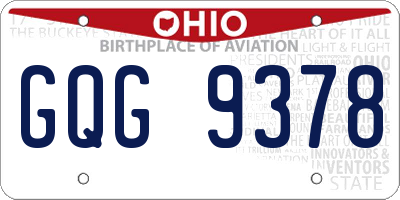 OH license plate GQG9378