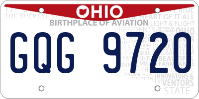 OH license plate GQG9720