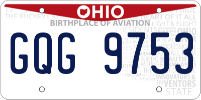 OH license plate GQG9753