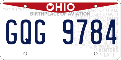 OH license plate GQG9784