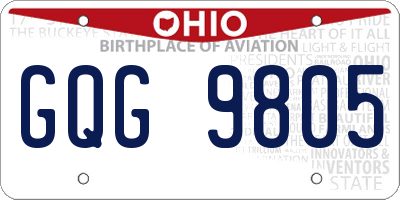 OH license plate GQG9805