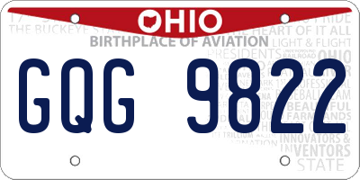 OH license plate GQG9822
