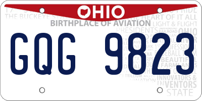 OH license plate GQG9823
