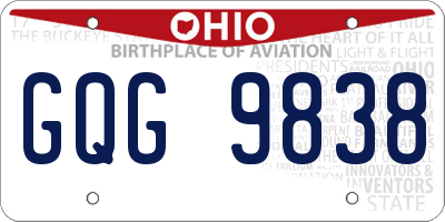 OH license plate GQG9838
