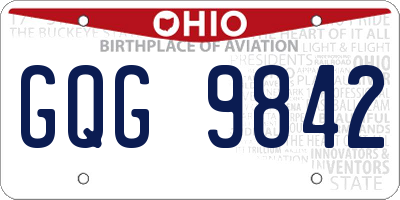 OH license plate GQG9842