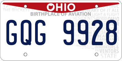 OH license plate GQG9928