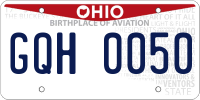 OH license plate GQH0050
