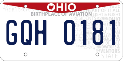 OH license plate GQH0181