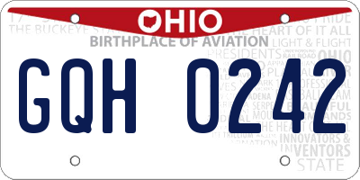 OH license plate GQH0242