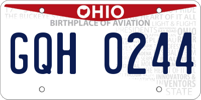 OH license plate GQH0244