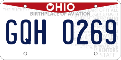 OH license plate GQH0269
