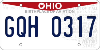 OH license plate GQH0317