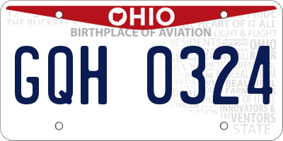 OH license plate GQH0324