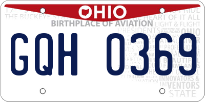 OH license plate GQH0369