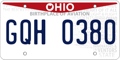 OH license plate GQH0380