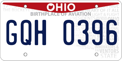 OH license plate GQH0396