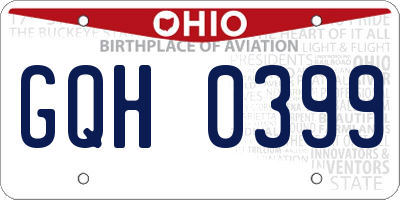 OH license plate GQH0399