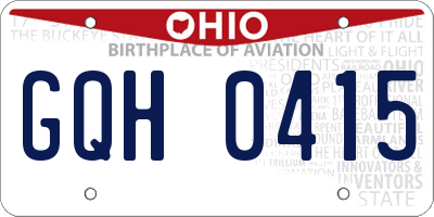 OH license plate GQH0415