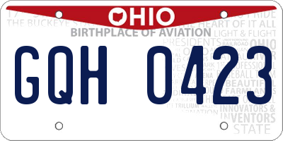 OH license plate GQH0423