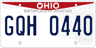OH license plate GQH0440