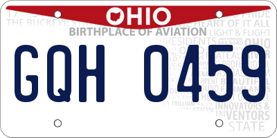 OH license plate GQH0459