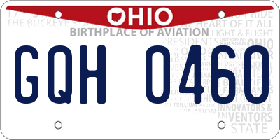OH license plate GQH0460