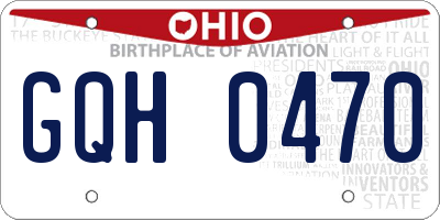 OH license plate GQH0470