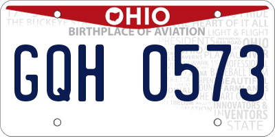 OH license plate GQH0573