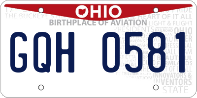 OH license plate GQH0581