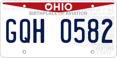OH license plate GQH0582