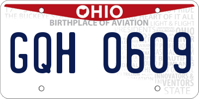 OH license plate GQH0609