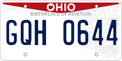 OH license plate GQH0644