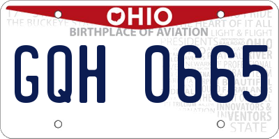 OH license plate GQH0665