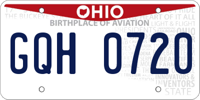 OH license plate GQH0720