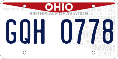OH license plate GQH0778