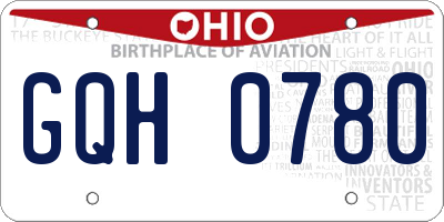 OH license plate GQH0780