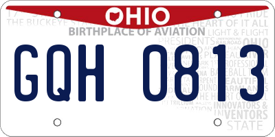 OH license plate GQH0813