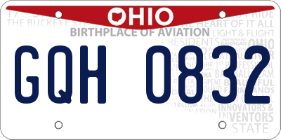 OH license plate GQH0832