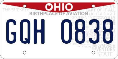 OH license plate GQH0838