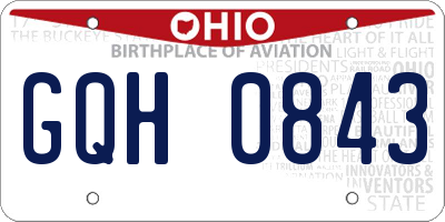 OH license plate GQH0843