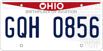 OH license plate GQH0856