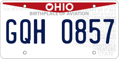 OH license plate GQH0857