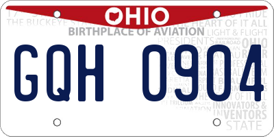 OH license plate GQH0904