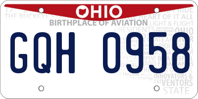 OH license plate GQH0958