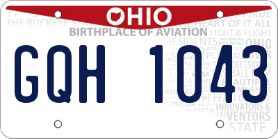 OH license plate GQH1043
