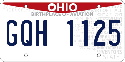 OH license plate GQH1125
