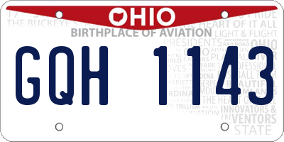 OH license plate GQH1143